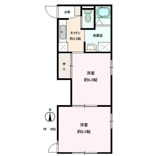 アナナスヒルズ 102号室 間取り