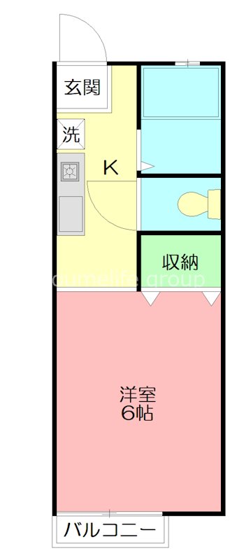 かないハイツ 203号室 間取り