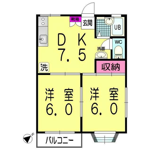 ブランメゾン長後（旧名称Ｍ＆Ｋ湘南） 202号室 間取り