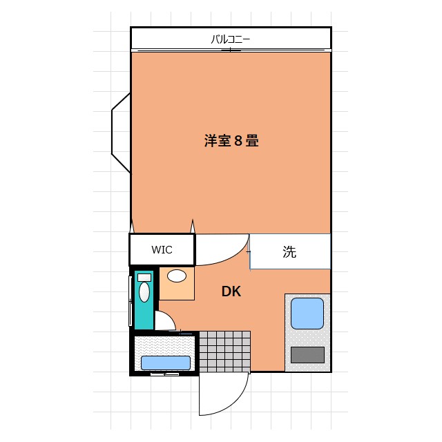 コーポサンフラワーⅠ 205号室 間取り