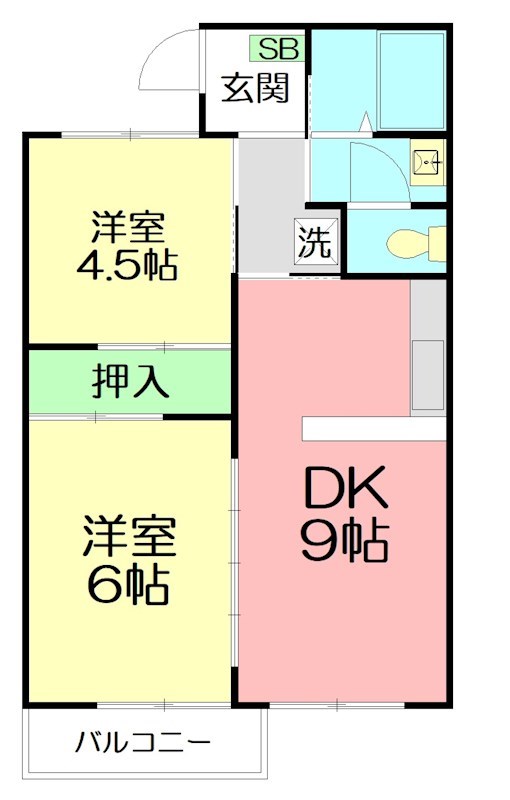 KSハイムB棟 202号室 間取り