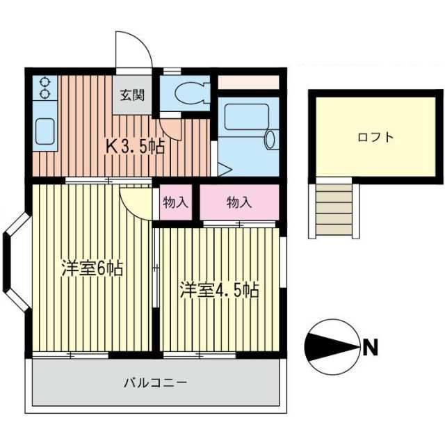 ホワイトヒル 101号室 間取り