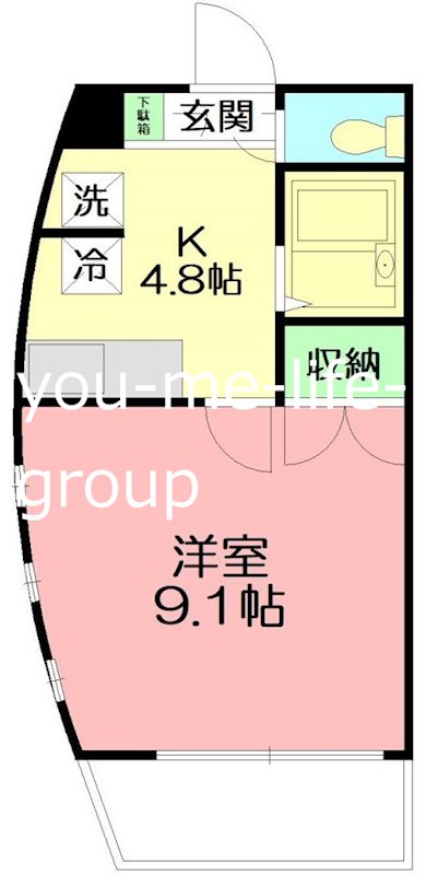 スカイグランデ 406号室 間取り