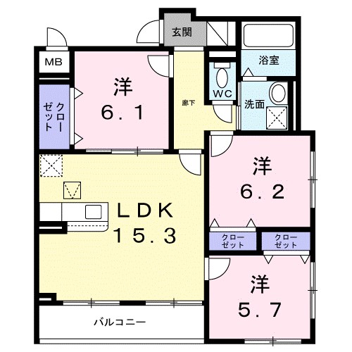 セキュリティ・アパートメントⅡ 101号室 間取り