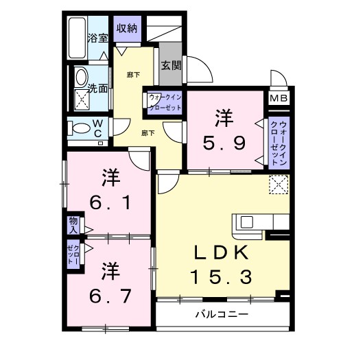 セキュリティ・アパートメントⅡ 202号室 間取り