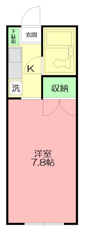ハイツスバル 102号室 間取り