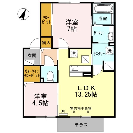 セジュール沼田 102号室 間取り