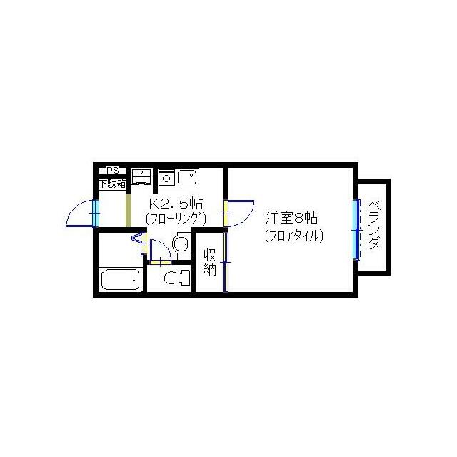 バースプレイスヴィラ 105号室 間取り