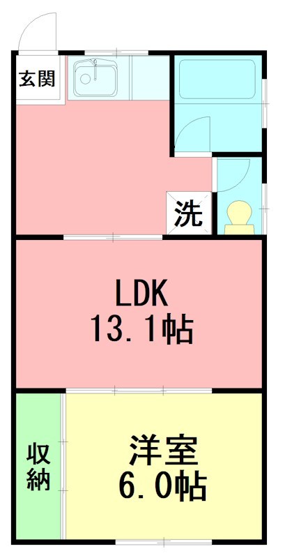 センターハウス 2F号室 間取り