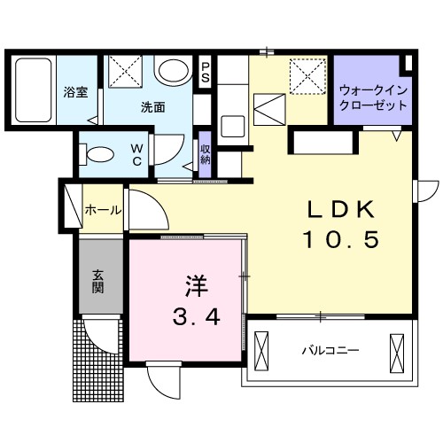 シャルマンK 102号室 間取り