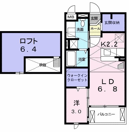 プリメーラ 204号室 間取り