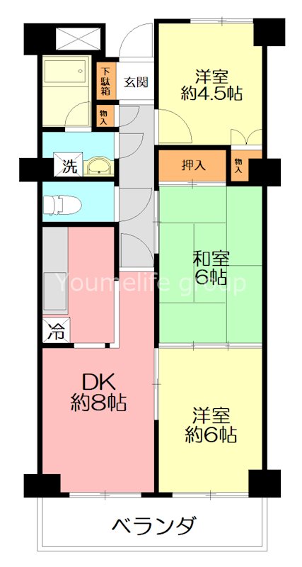 アーバンハイツ扇町 302号室 間取り