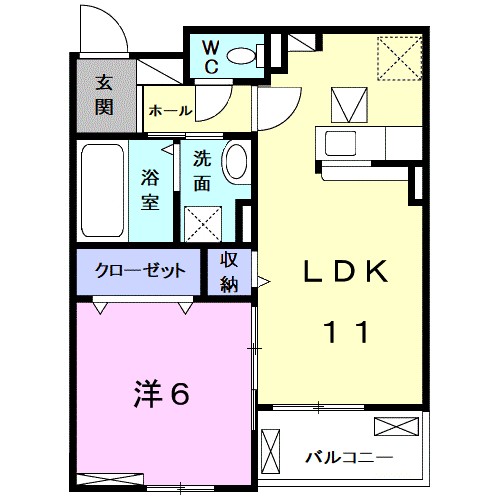 ルタンパルト・桜 102号室 間取り