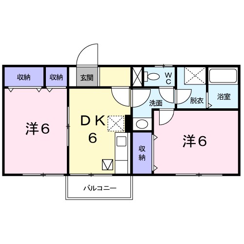 ハーヴェスト’０３ 103号室 間取り