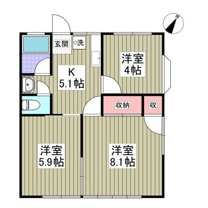コーポ光C棟 101号室 間取り