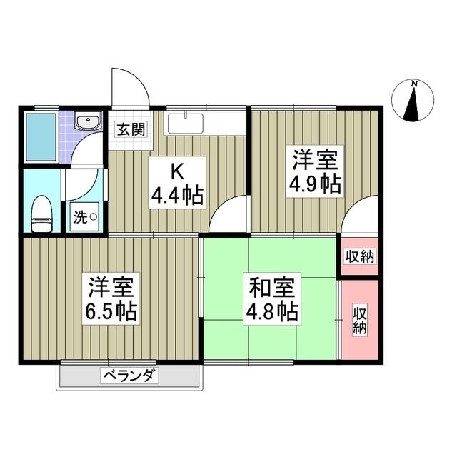 パレス西延沢（パレスニシノブサワ） 203号室 間取り