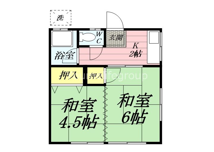 蟹江アパート 202号室 間取り