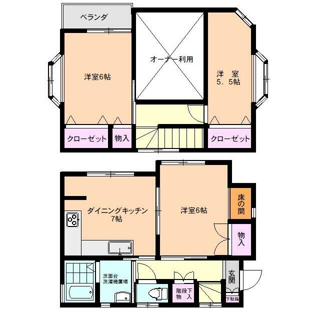 中田東４丁目貸家 間取り