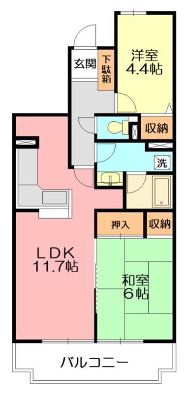 ヒルズ南戸塚3号棟 205号室 間取り