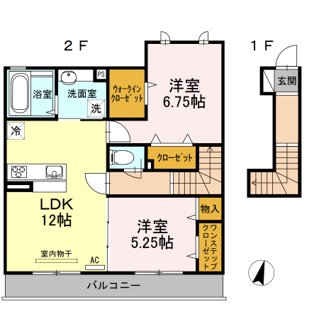 ロイヤルビュー 202号室 間取り