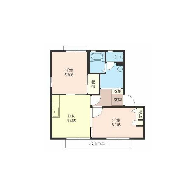 パルテール 202号室 間取り