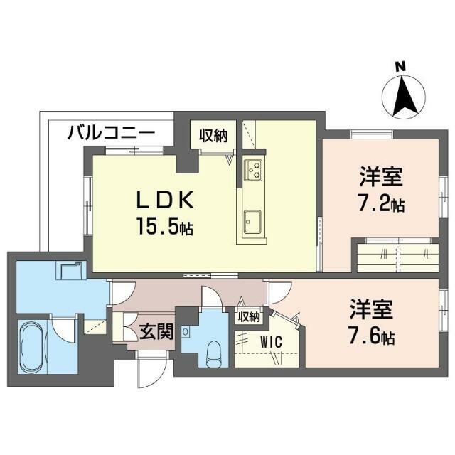 フォンテーヌ　べレオ 205号室 間取り