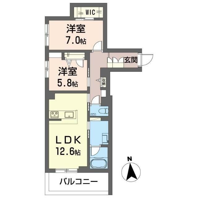 フォンテーヌ　べレオ 303号室 間取り