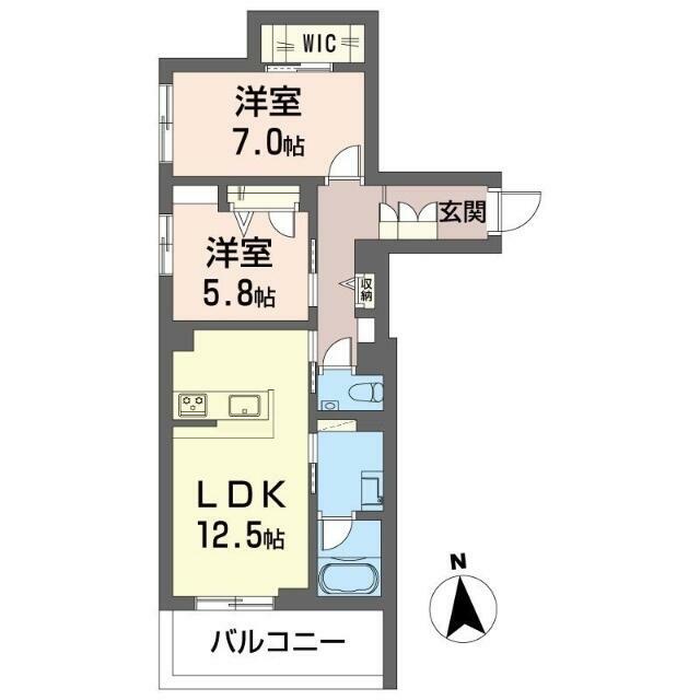 フォンテーヌ　べレオ 203号室 間取り