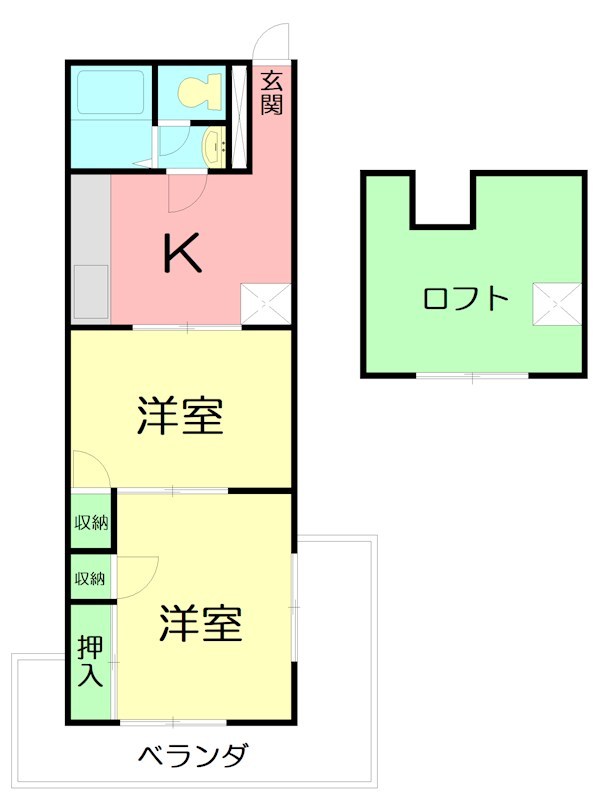 ウィズ茅ヶ崎 204号室 間取り