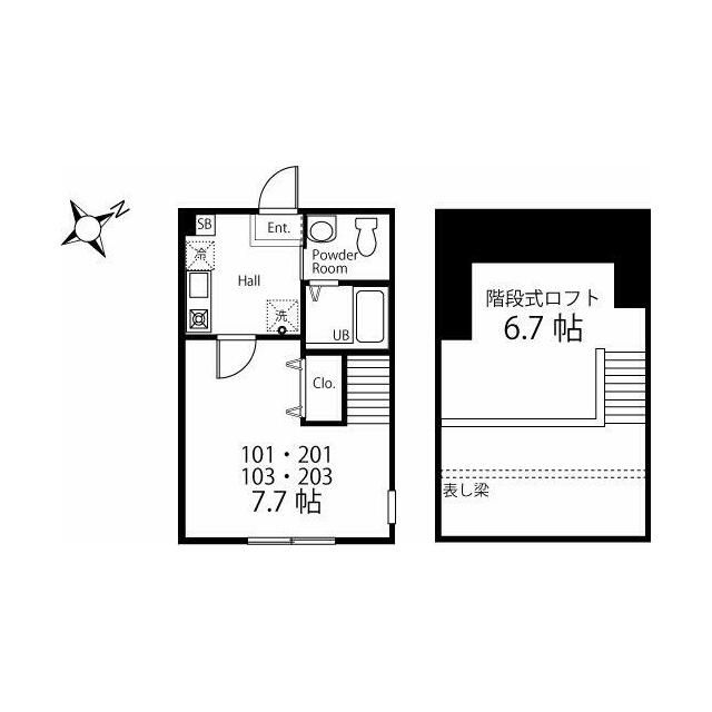 ハーミットクラブハウス鎌倉ビーチ 103号室 間取り