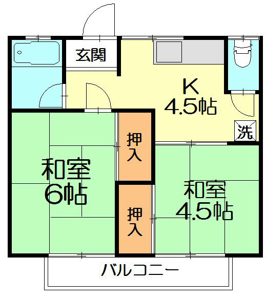 仲西荘 205号室 間取り