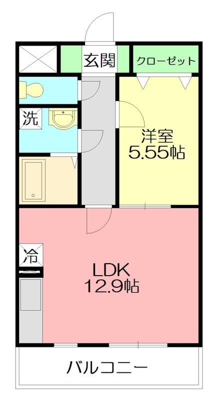 ソレイユ 102号室 間取り