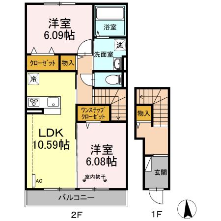 サンライズⅡ 207号室 間取り