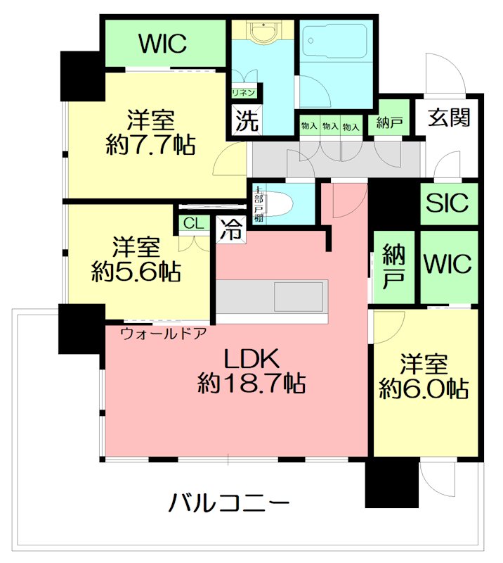 THE TOWER湘南辻堂 2603号室 間取り