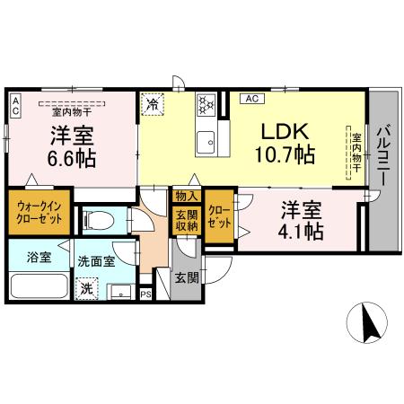 アトリウム 202号室 間取り