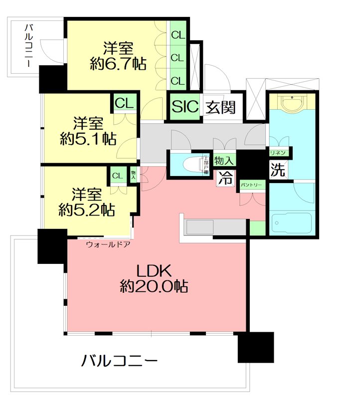 THE TOWER湘南辻堂 1903号室 間取り