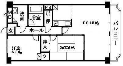 UNO　PALACE 303号室 間取り