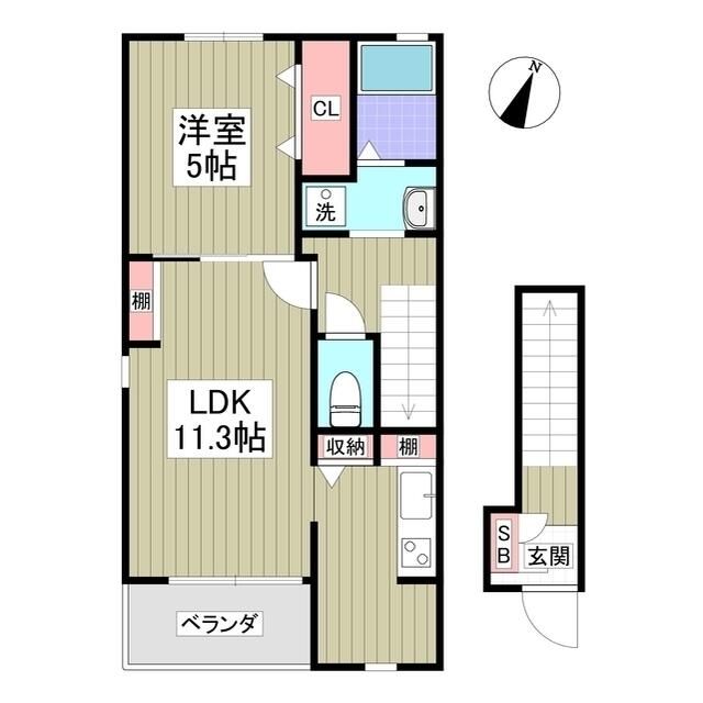 ヴィオラ 201号室 間取り