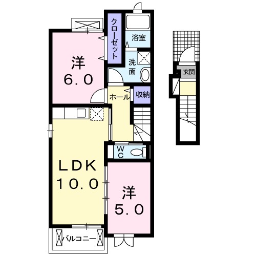 フリーデ 203号室 間取り