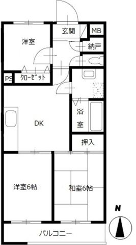 サンヒルズ東戸塚 107号室 間取り