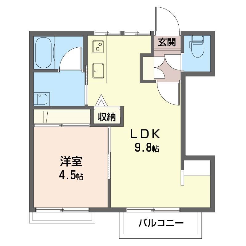 クローバーハイツ 202号室 間取り