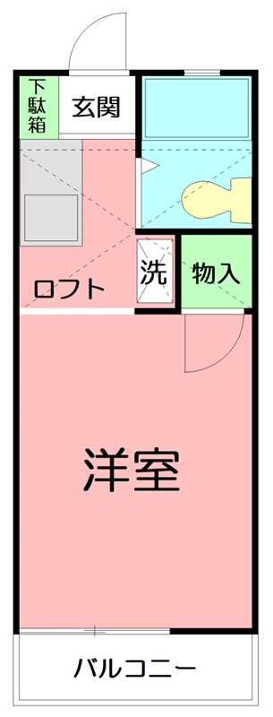 アートハウス桜ヶ丘 102号室 間取り