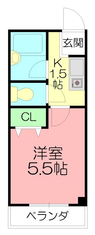 タミーハイツ本厚木 0408号室 間取り