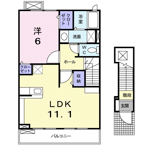 クラール曽比A 202号室 間取り