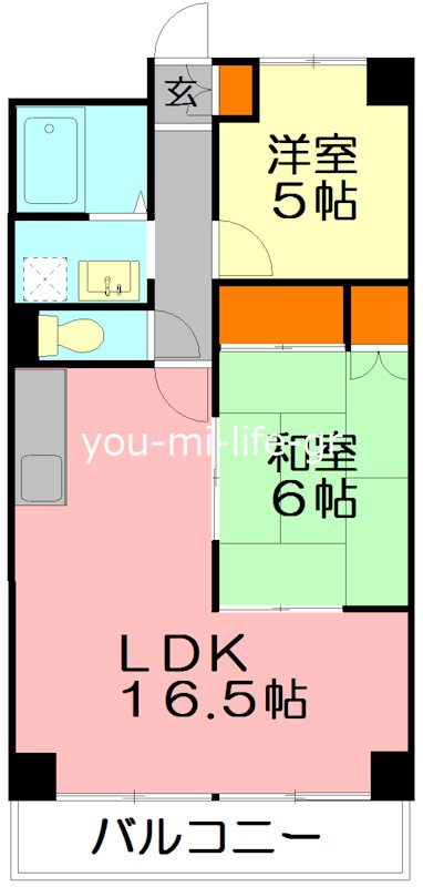 プラザ御殿 503号室 間取り
