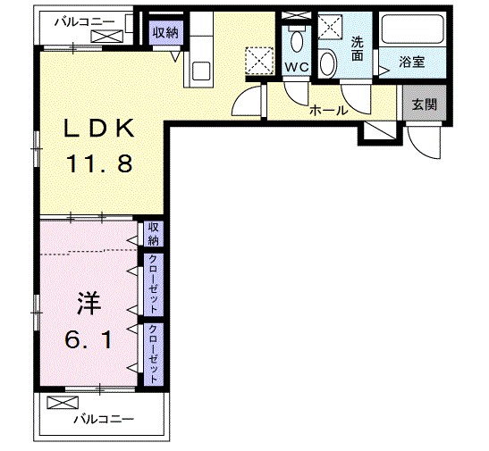 カメリア 302号室 間取り