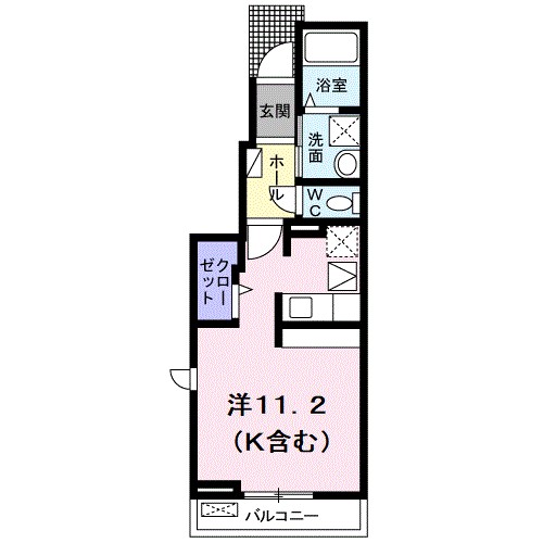 プラウド 105号室 間取り