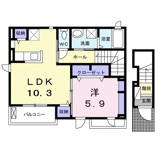 ハーモニーⅡ 201号室 間取り