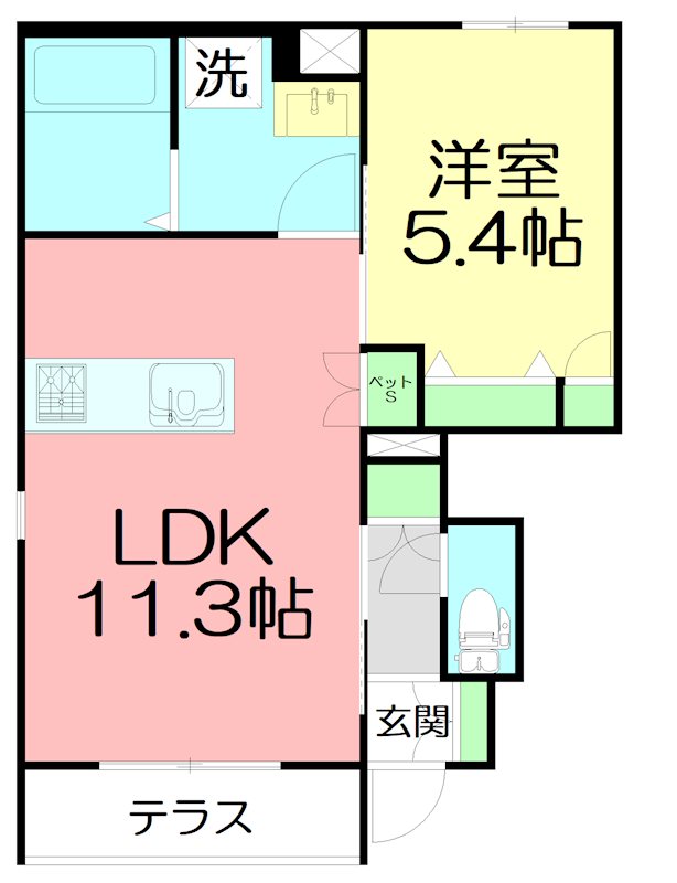 (仮称)桜ヶ丘3丁目メゾン 101号室 間取り