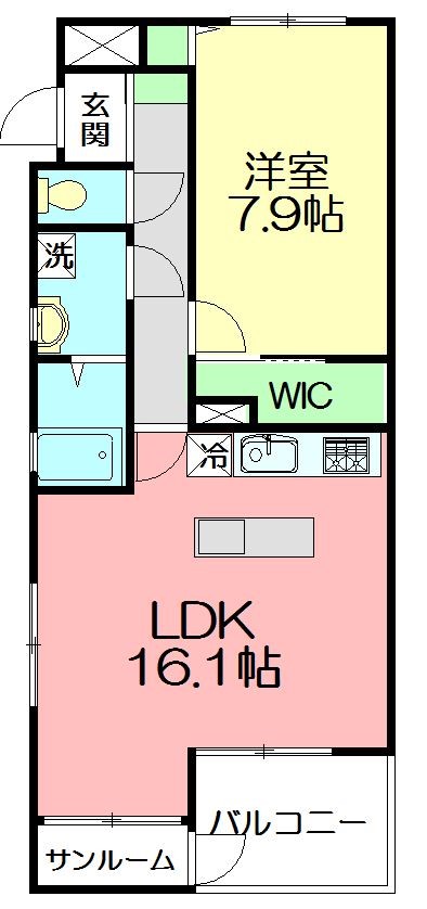 ラトゥール　レジュモー 203号室 間取り